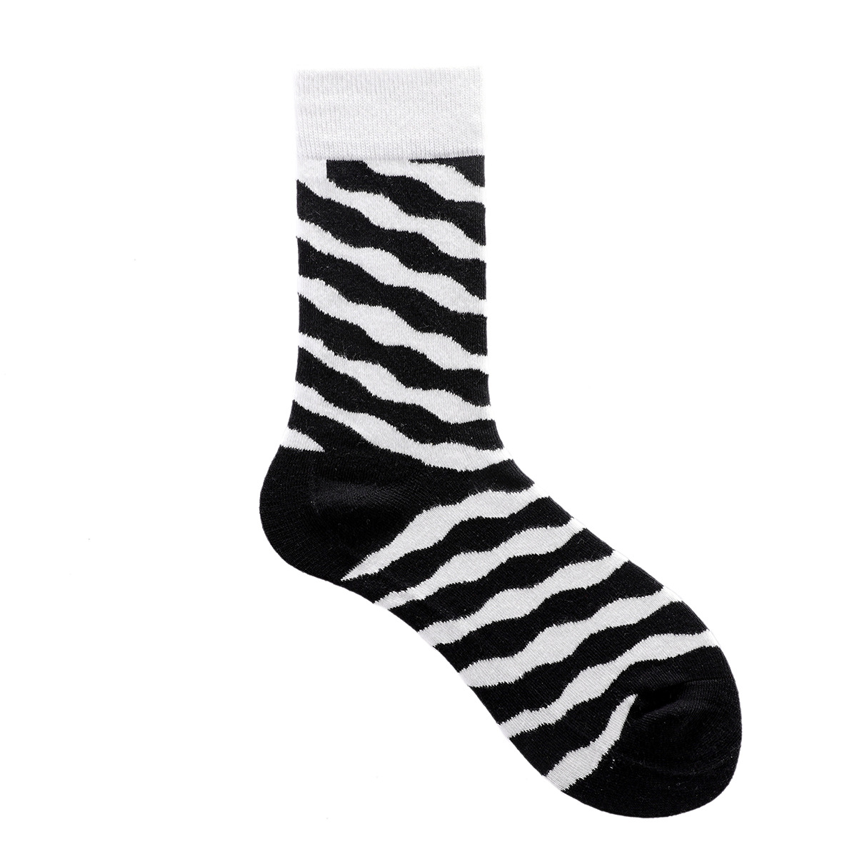 Winter Wind Minimalist Black And White Striped Tube Socks For Men And Women Couple Houndstooth Wild Socks Wholesale Tide